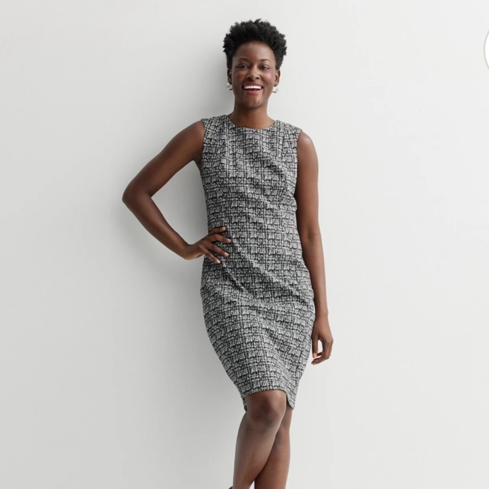 NWT Andrew Marc Plaid Sleeveless Sheath Dress Size 14 autumn wedding guest dress